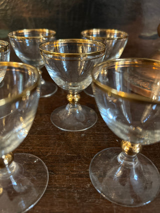 Vintage French Art Deco Wine Aperitif Glasses