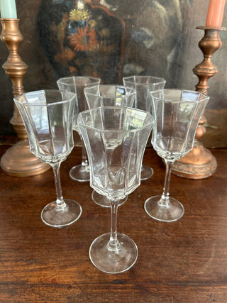 Vintage French Art Deco Bistro Wine Glasses