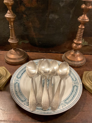 Vintage French Art Deco Large Silver Serving Spoons