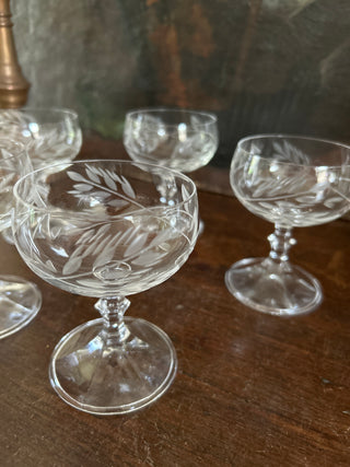 Vintage French Coupe Aperitif Glasses