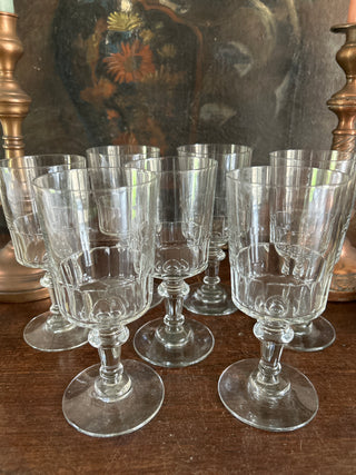 Vintage French Faceted Wine Glasses