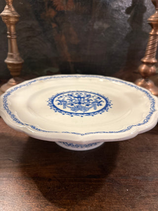 Vintage French Gien Footed Cake & Pastry Serving Plate