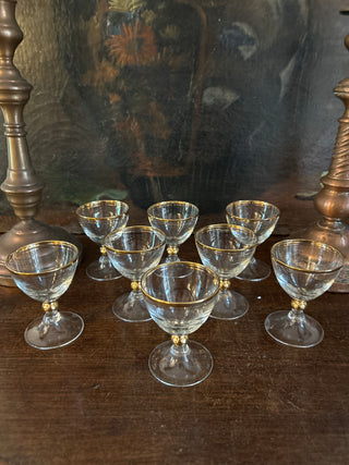 Vintage French Art Deco Wine Aperitif Glasses