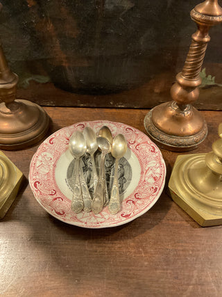 Vintage French Art Nouveau Silver Teaspoons Set 6