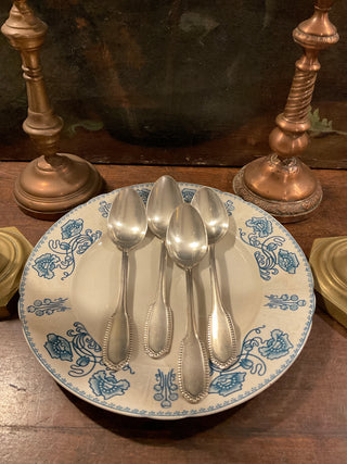 Vintage French Art Deco Silver Serving Large Spoons