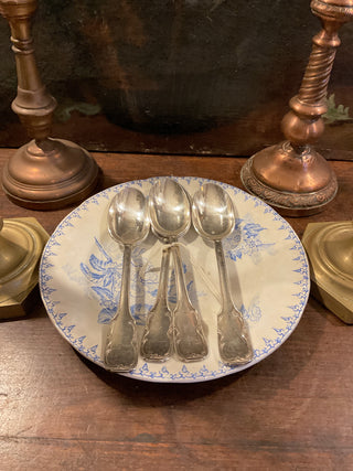 Vintage French Art Nouveau Large Silver Serving Spoons