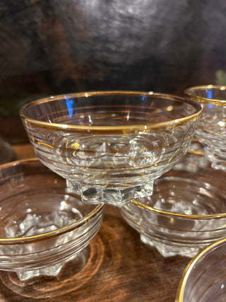 French Vintage Art Deco Champagne Coupes