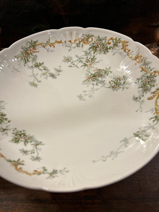 Vintage French Limoges Woodlands Footed Fruit Bowl