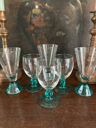 Vintage French Art Deco Assorted Glasses