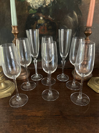 Vintage French Assorted Champagne Flutes