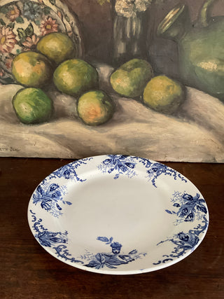 Vintage Belgian Blue & White Large Round Serving Platter
