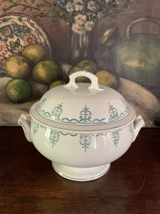 Vintage French Green Garland Tureen