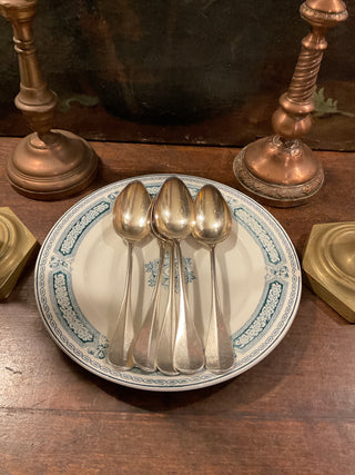 Vintage French Art Nouveau Large Silver Serving Spoons