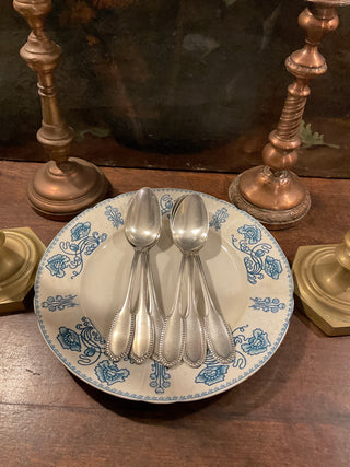 Vintage French Art Deco Silver Serving Large Spoons