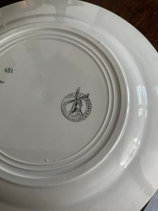 Vintage French Green Garland Dinner Plates