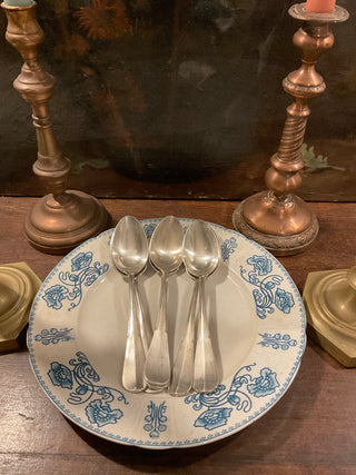 Vintage French Art Deco Silver Serving Large Spoons