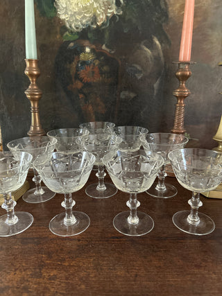 Vintage French Elegant Crystal Wine Glasses