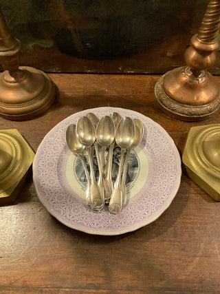 Vintage French Everyday Shell Handle Silver Teaspoons