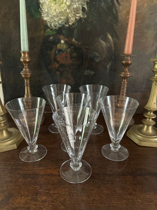Vintage French Crystal Everyday Large Glasses