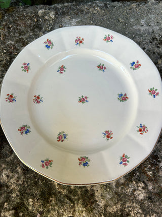 Vintage French Charming Floral Dinner Plates