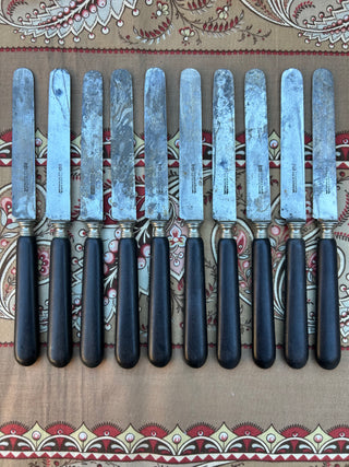 Vintage French Black Wood Handled Table Cutlery
