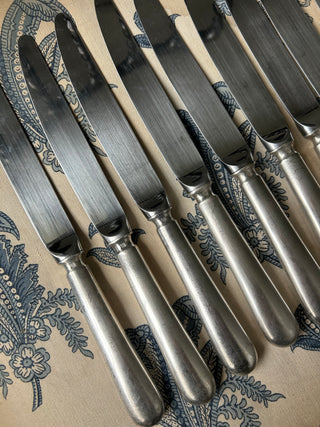 Vintage French Set of 12 Silver Classic Dinner Cutlery