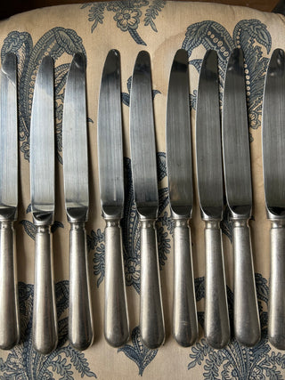 Vintage French Set of 12 Silver Classic Dinner Cutlery