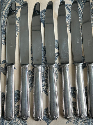 Vintage French Silver Rare Large Dinner Table Knives