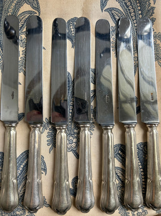 Vintage French Classic Bistro Large Silver Knives