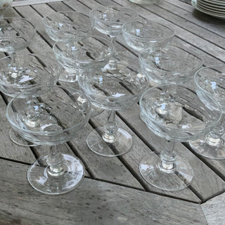 Vintage French Crystal Champagne Coupes