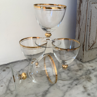 Vintage French Art Deco Wine Aperitif Glasses