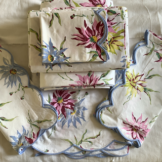 French D. Porthault Dahlias Full/ Queen Duvet Cover