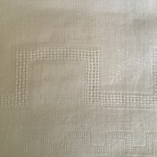Vintage French White Linen Damask Monogrammed Napkins