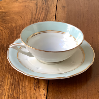 Vintage French Limoges Art Deco Pale Aqua Tea Service