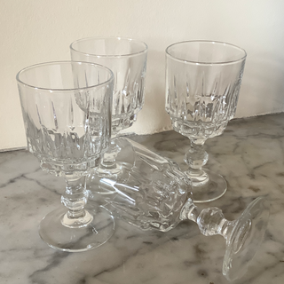 Vintage French Petit Crystal Wine Aperitif Glasses