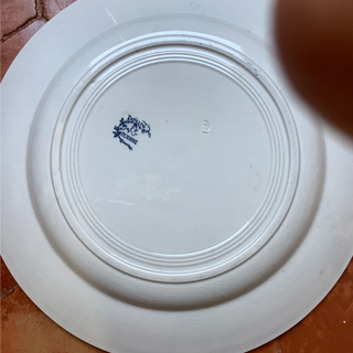 ransferware Papillon Blue Cream Round Platter