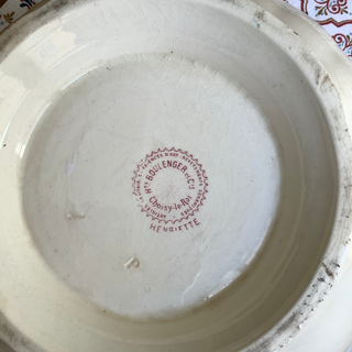 Vintage French Creme & Red Henriette Soupière (Tureen)