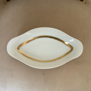Vintage French Porcelain Gold Trim Ravier
