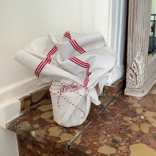 French Vintage Kitchen Towel with Jam Jar and Savon de Marseille Soap Bar