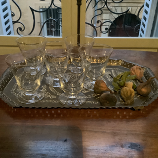 Vintage French Modern Motif Aperitif Glasses