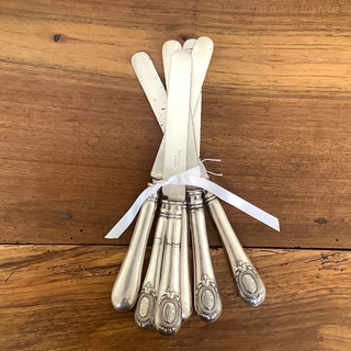 Vintage French Rare Christofle Silver Monogrammed Knives