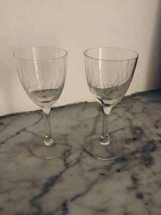 Vintage French Art Deco Aperitif Wine Glasses Set 2