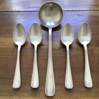 Vintage French Art Deco Silver Soupe Serving Set