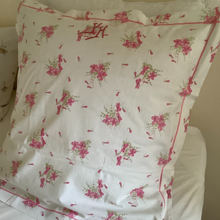Vintage French Pair Euro Shams Monogram VH