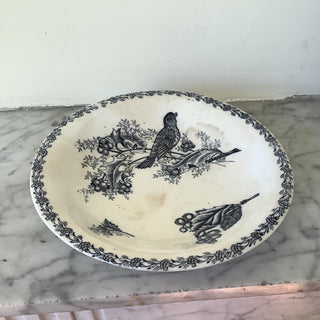 Vintage Belgian Transferware Nimy Footed Serving Plate