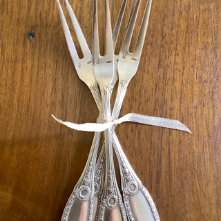 Charming Vintage French Silver Escargot Forks  Set 4