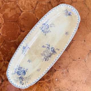 Vintage French Transferware Flore Large Oval Platter