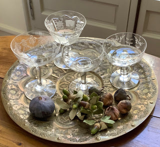 Vintage Moroccan Round Brass Tray
