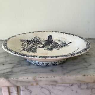 Vintage Belgian Transferware Nimy Footed Serving Plate