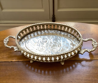Vintage Moroccan Silverplate Small Tray